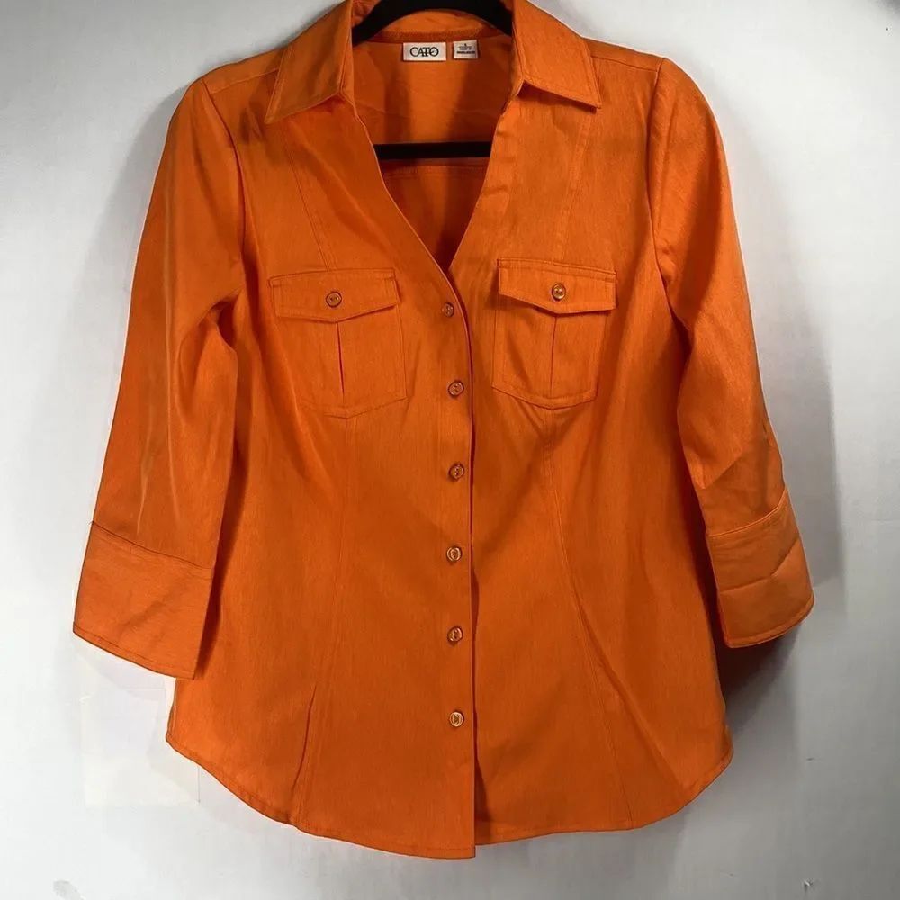 3For$20 Cato Orange Button Down Blouse size: small